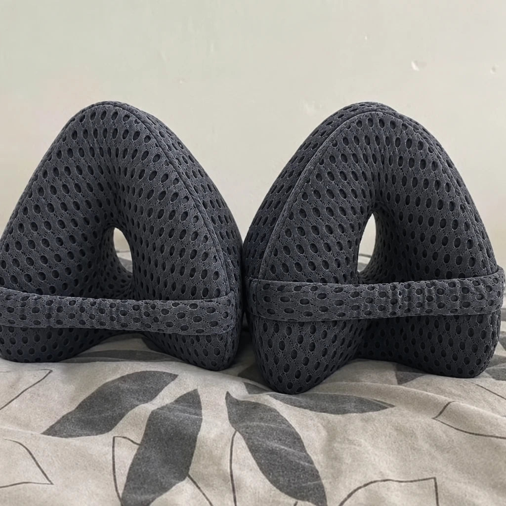 Nourial Knee Alignment Pillow with charcoal 4D mesh cover