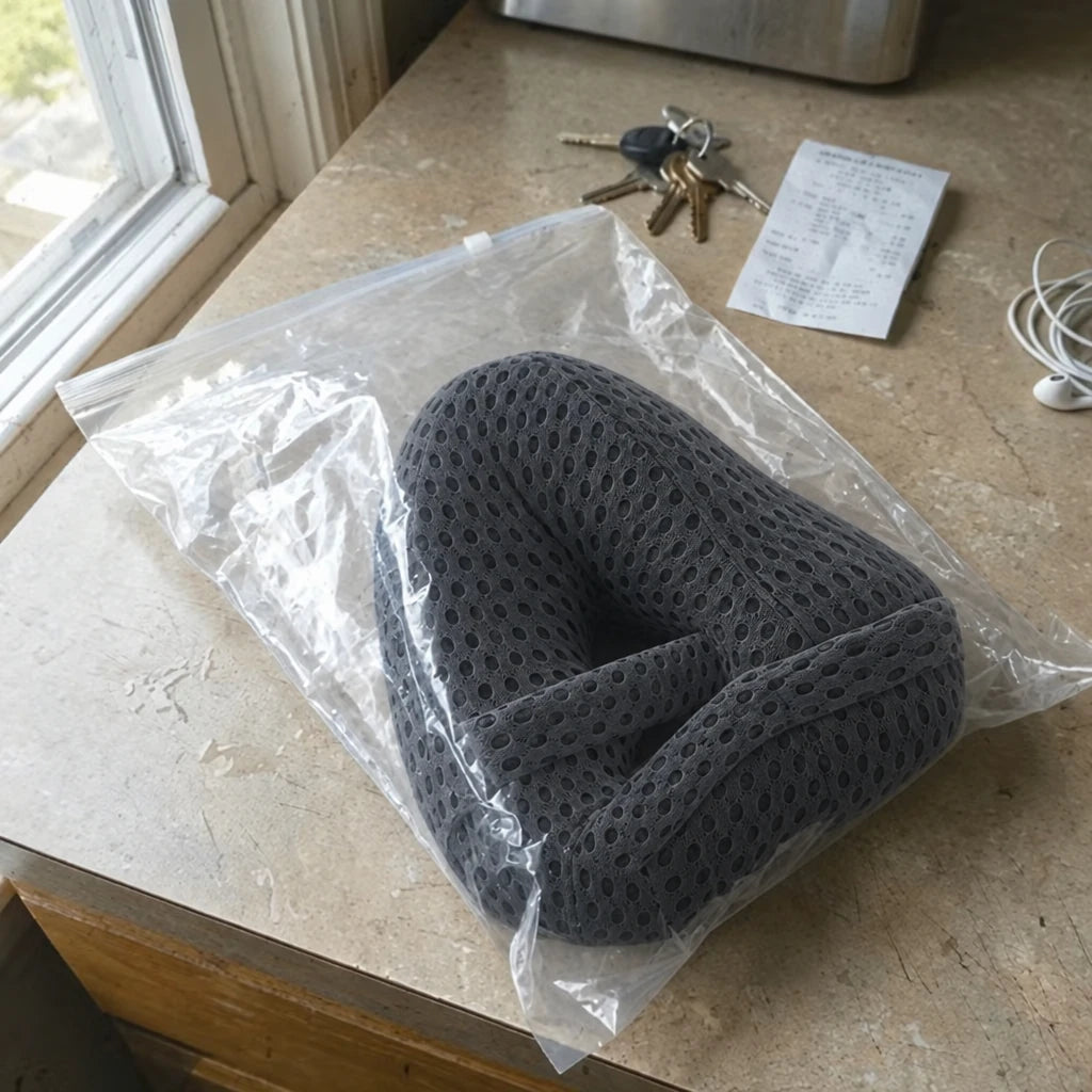 Nourial Knee Alignment Pillow with charcoal 4D mesh cover