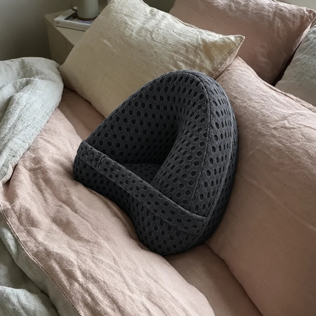 Nourial Knee Alignment Pillow with charcoal 4D mesh cover