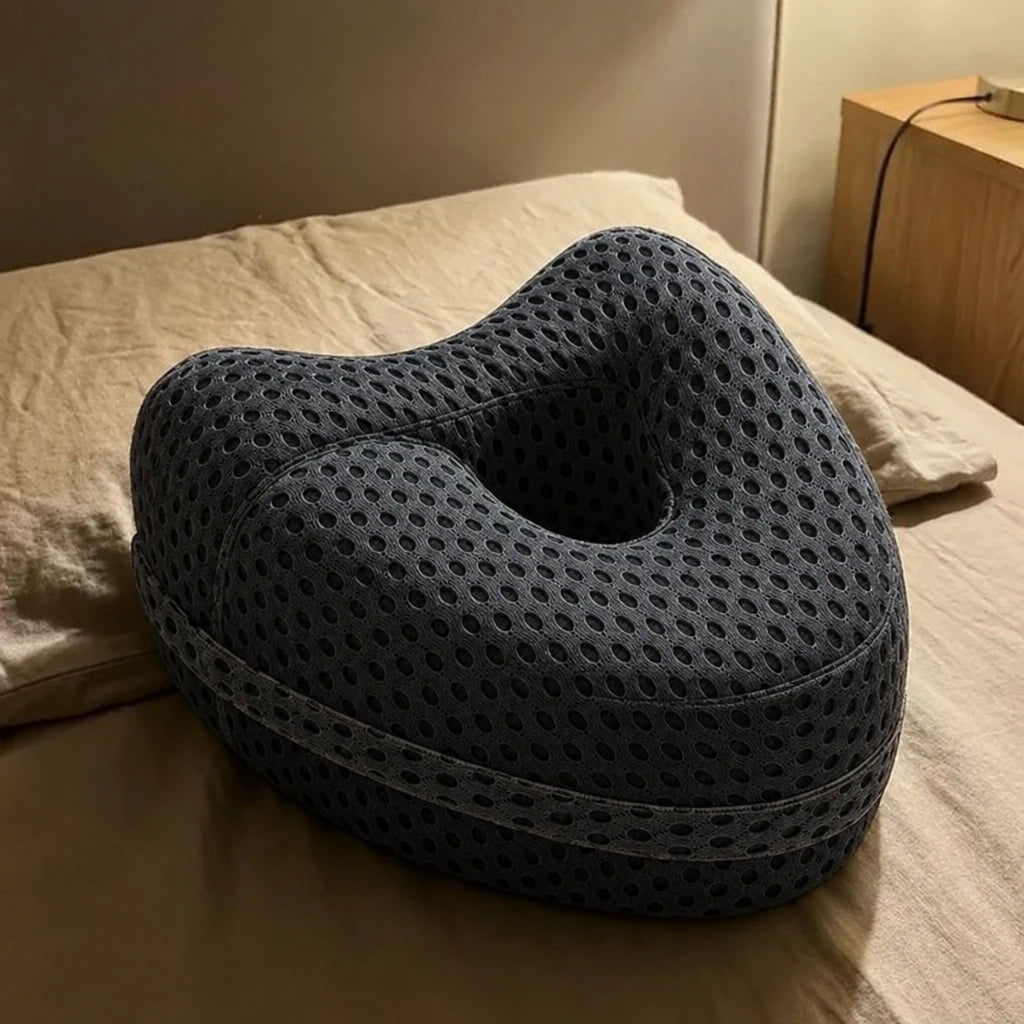 Nourial Knee Alignment Pillow with charcoal 4D mesh cover