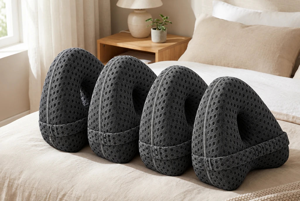 Nourial Knee Alignment Pillow with charcoal 4D mesh cover
