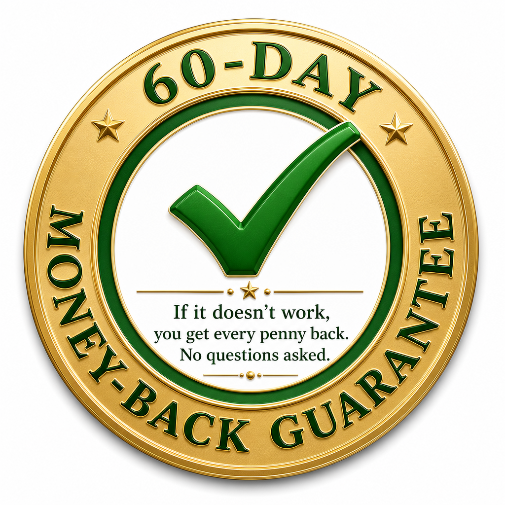 60-day money-back guarantee badge