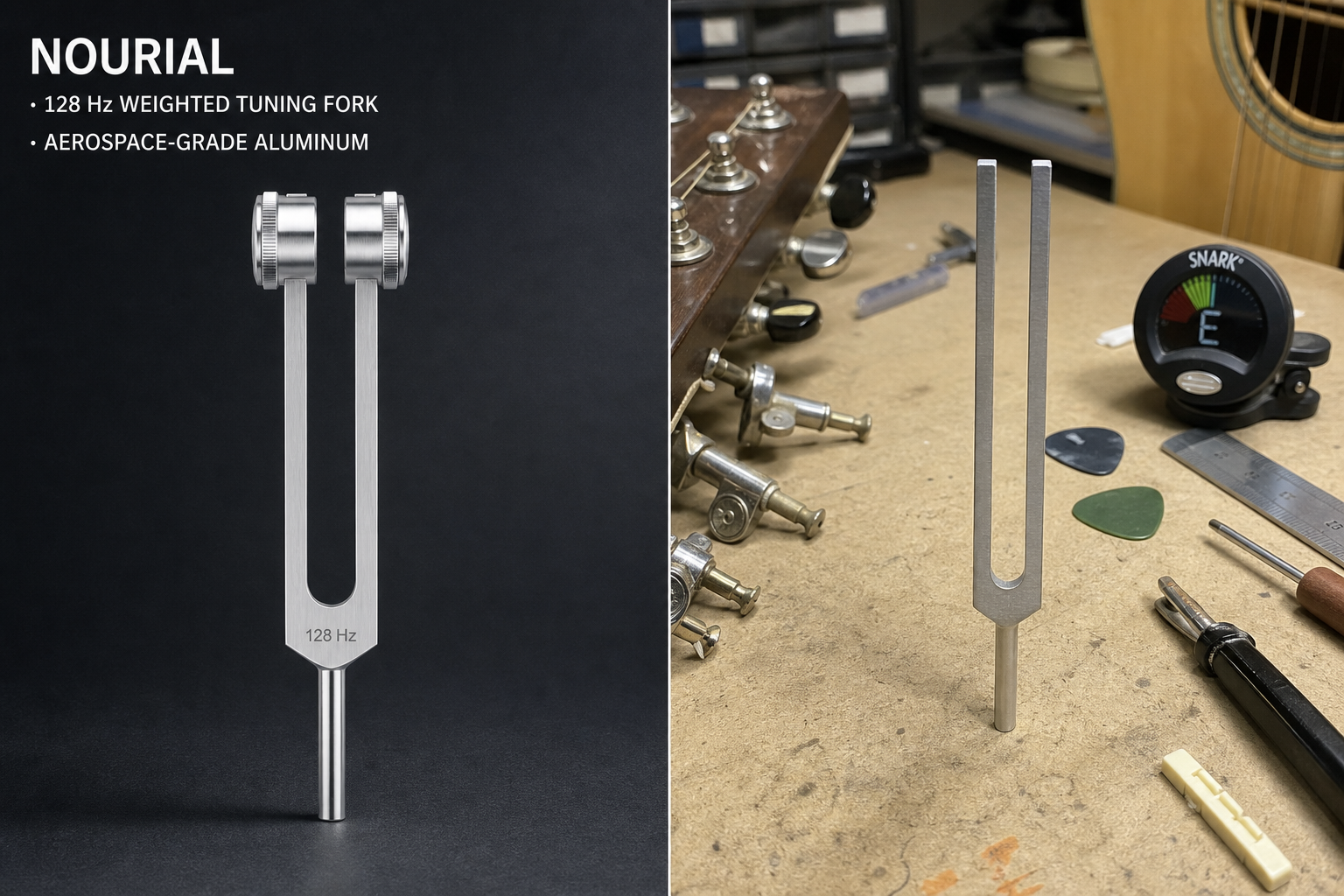 Nourial medical-grade tuning fork vs cheap Amazon forks side by side