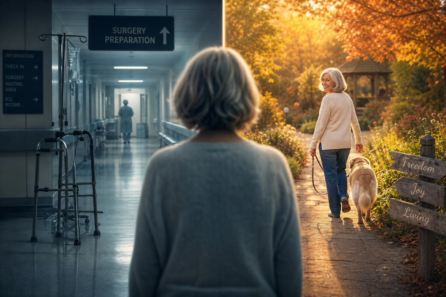 The choice between continuing pain management or trying the Nourial