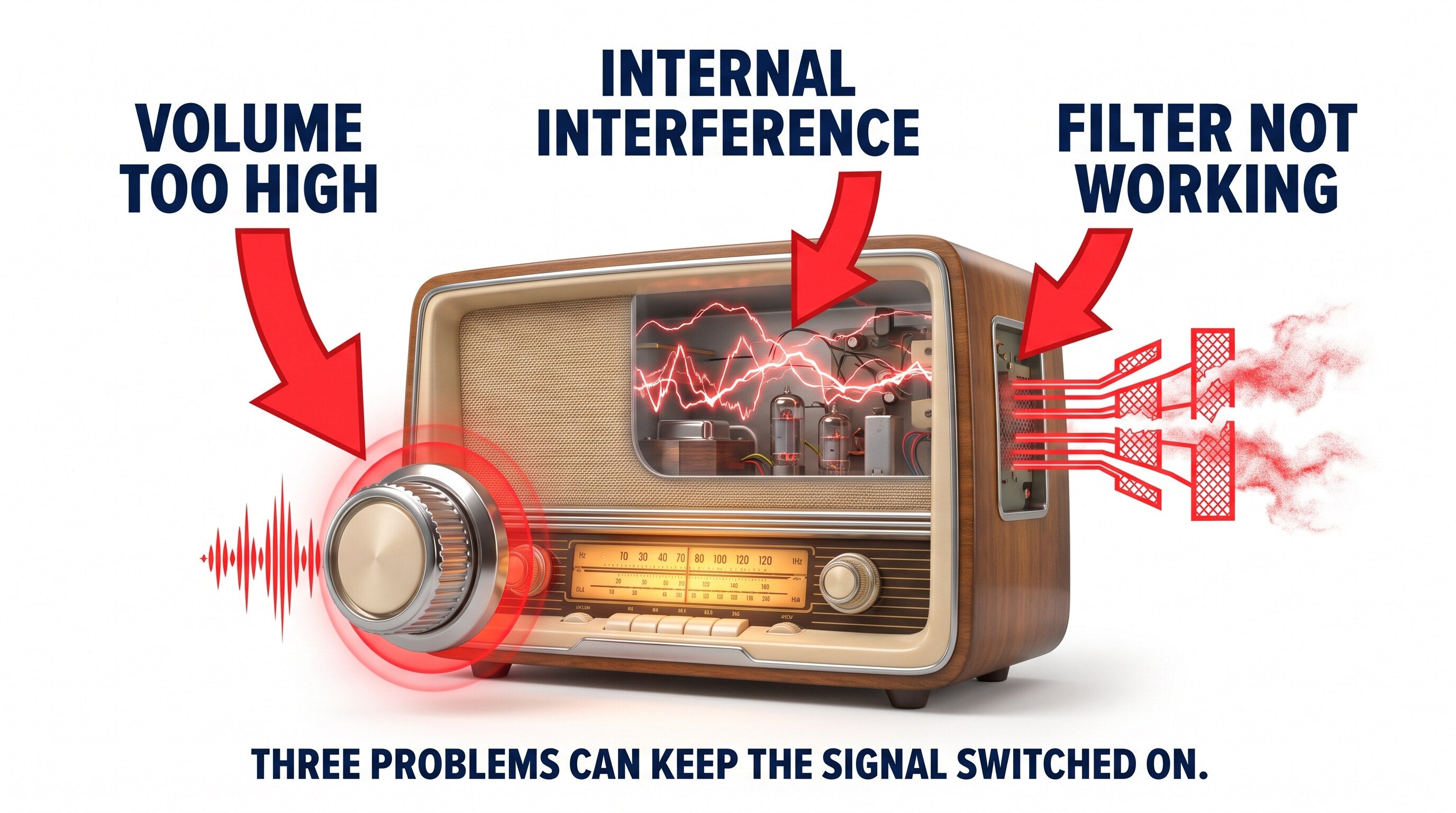 Three faults that keep the tinnitus signal switched on